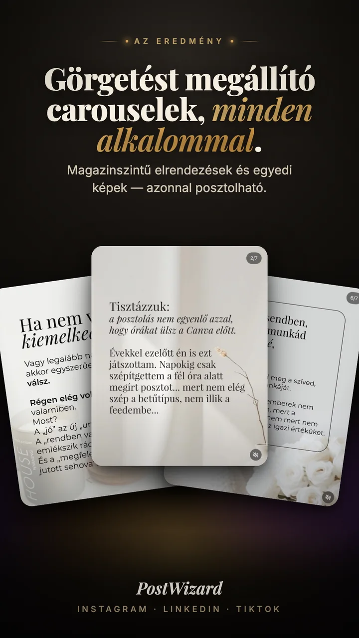 Görgetésmegállító carouselek, minden alkalommal